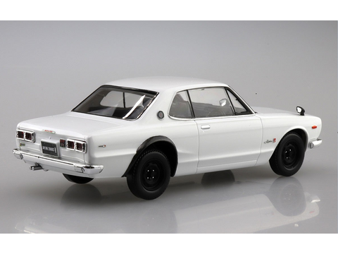 Aoshima Snap Kit Nissan Skyline 2000 GT‑R 1/32 – balta, surenkamas modelis