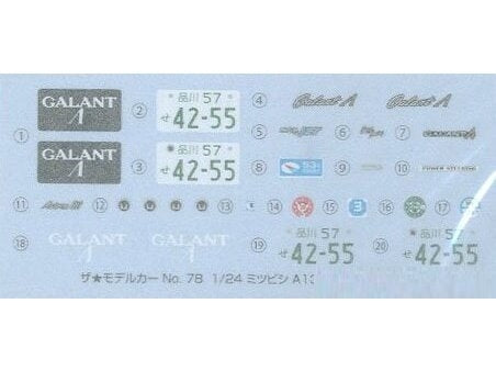 Aoshima Mitsubishi A133A Galant Lambda 1978 1/24 plastikinis surenkamas modelis
