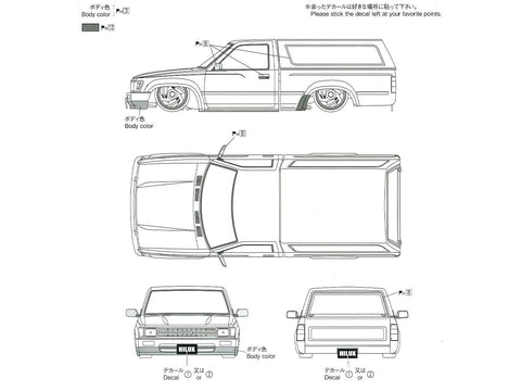 Aoshima Toyota Hilux YN86 '95 Old School 1/24 plastikinis surinkimo rinkinys