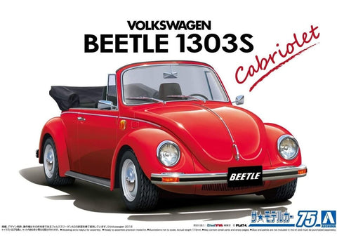 Aoshima Volkswagen Beetle 1303S kabrioletas 1975 1/24 surenkamas modelis
