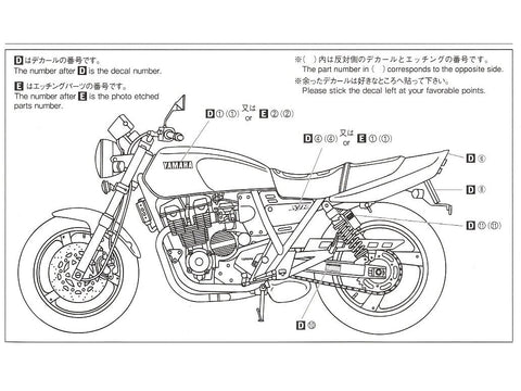 Aoshima Yamaha XJR400 4HM (1993) 1/12 plastikinis surenkamas rinkinys