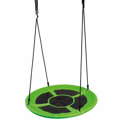 Apvalios lizdo sūpynės Bino Ø100 cm, juoda/žalia, iki 150 kg, lauko ir vidaus
