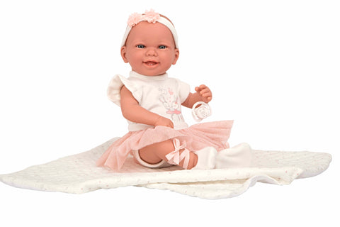 Arias lėlė Balerina 42 cm – maudoma, minkšta, su čiulptuku