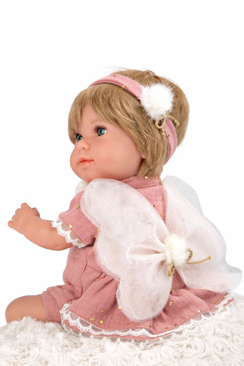 Arias lėlė su fėjos sparneliais, 35 cm – minkšta, rožinė