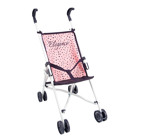 Arias mini sulankstomas lėlių sportinis vežimėlis – rožinė/tamsiai mėlyna, 58 cm rankena