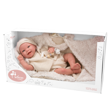 Arias Reborn kūdikio kolekcinė lėlė 45 cm – rankų darbo su rūbeliais