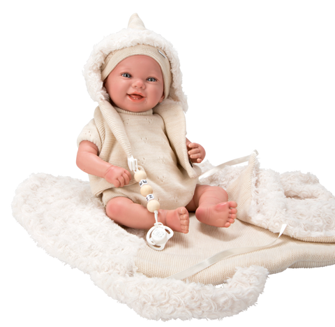 Arias Reborn kūdikio kolekcinė lėlė 45 cm – rankų darbo su rūbeliais