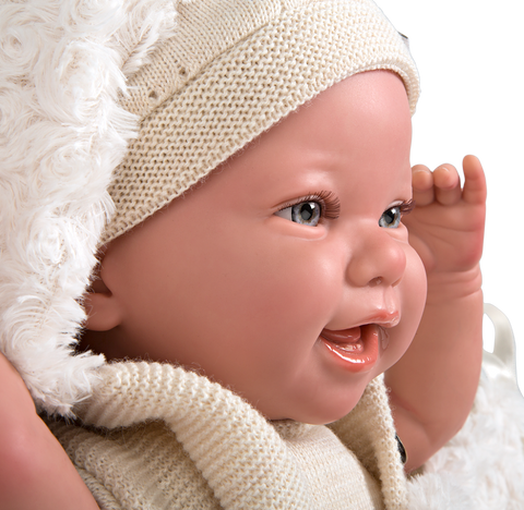 Arias Reborn kūdikio kolekcinė lėlė 45 cm – rankų darbo su rūbeliais