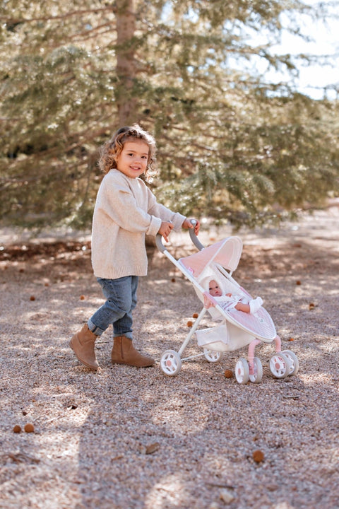 Arias lėlių vežimėlis Balerina – rožinis, sulankstomas, 62 cm