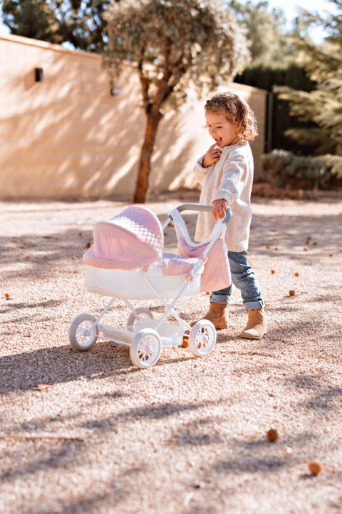 Arias Balerina lėlių vežimėlis, rožinis, 55 cm, sulankstomas, su priedais