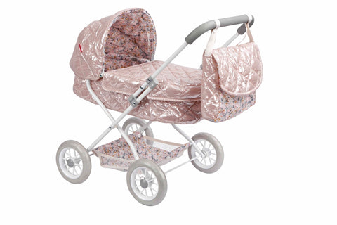 Arias lėlių vežimėlis rožinis, 55 cm, sulankstomas, su rankine, vaikams