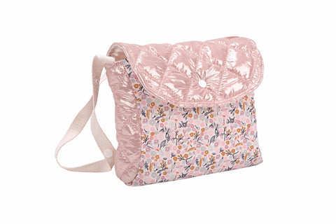 Arias lėlių vežimėlis blizgus, rožinis, 90 cm, su rankine, sulankstomas