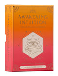 Orakulo kortų rinkinys Awakening Intuition, oranžinė–raudona dėžutė su akių ir rankos piešiniu, 64 iliustruotos kortos