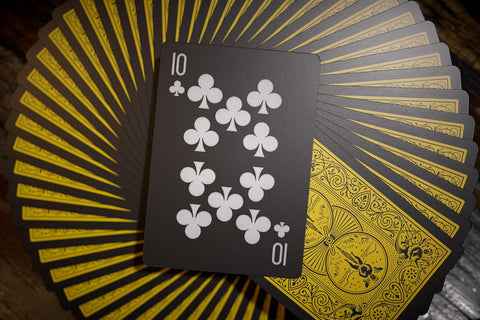 Bicycle Reverse geltonos ir juodos žaidimo kortos magams ir pokeriui