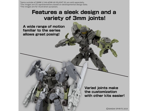 Bandai 30MM plastikinis surenkamas mecha modelis 1/144