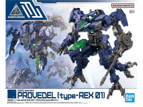 Bandai 30MM eEXM GIG-R01 Provedel Type-Rex 01 1/144 Gunpla modelis