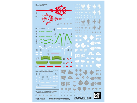 Gundam GQuuuuuuX universalūs dekalai modeliams – detalus dekoras
