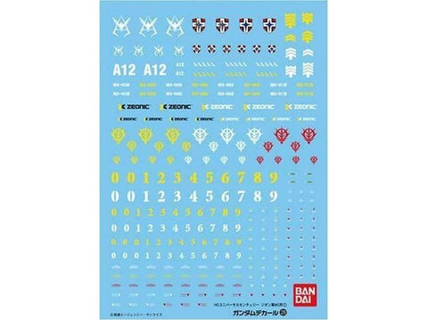 Bandai Gundam Decal Nr.28 HGUC 1/144 – Zeon lipdukų rinkinys