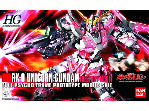 Bandai HGUC Gundam Unicorn RX-0 Destroy Mode 1/144 Gunpla rinkinys