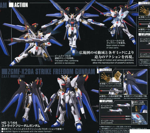 HGCE Strike Freedom Gundam Gunpla modelis 1/144 – surenkamas rinkinys nuo 8 m.