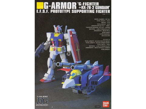 Bandai HGUC Gunpla G-Armor G-Fighter + RX-78-2 1/144 plastikinis modelis