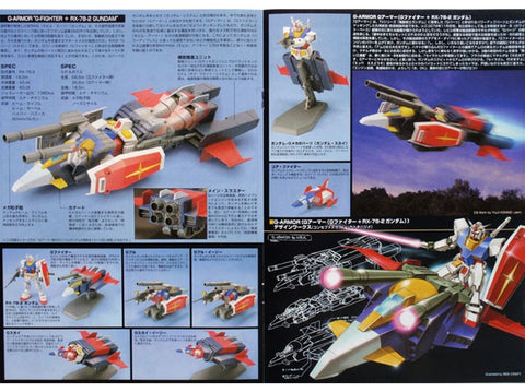 Bandai HGUC Gunpla G-Armor G-Fighter + RX-78-2 1/144 plastikinis modelis