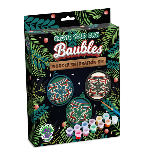 Splat Planet 3D medinių kalėdinių žaisliukų spalvinimo rinkinys vaikams