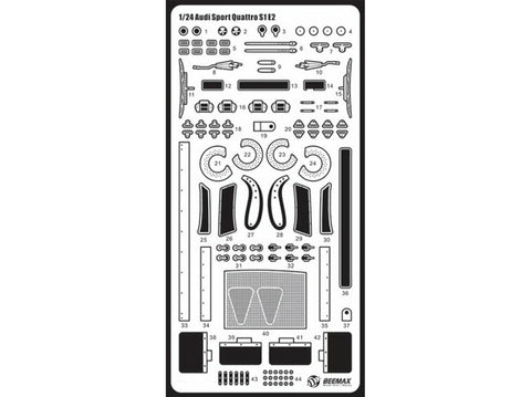 Beemax Audi Sport Quattro S1 E2 Monte Carlo 1986 1/24 detalių rinkinys E24035