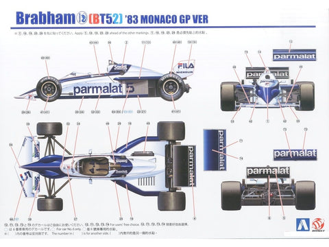 Beemax Brabham BT52 Monaco GP 1983 1/20 surenkamas modelis