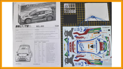 Ford Fiesta RS WRC surenkamas automobilio modelis 1/24 Belkits BEL003