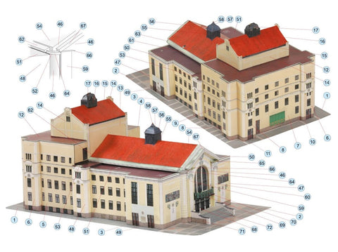Betexa Pardubicių miesto teatro popierinis maketas 1:160 (BET23-012)