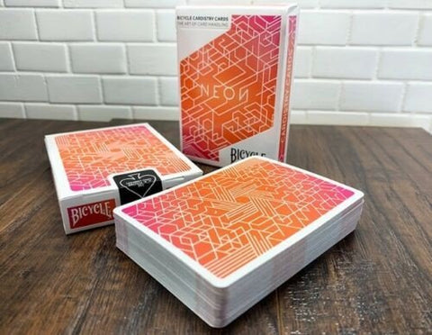 Bicycle Neon Orange Cardistry kortosHOBI.LT 🇱🇹