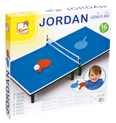 Bino mini stalo tenisas vaikams, mėlynas, 80×45 cm, 16 dalių