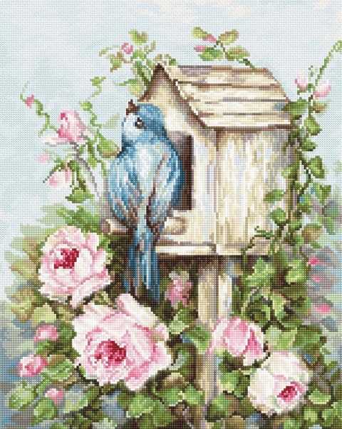 Bird House & Roses SB2352 - siuvinėjimo kryželiu rinkinysHOBI.LT 🇱🇹