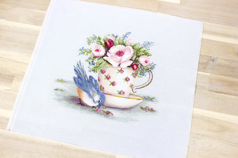 Bird in Tea Cup SB2324 - siuvinėjimo kryželiu rinkinysHOBI.LT 🇱🇹