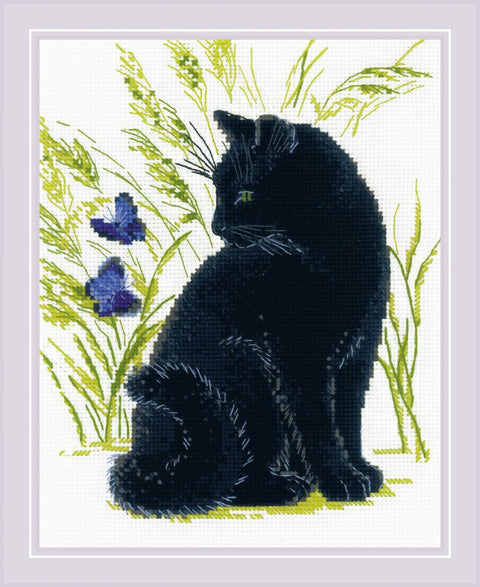 Black Cat Siuvinėjimo rinkinys iš RIOLIS Nr.: 2001HOBI.LT 🇱🇹