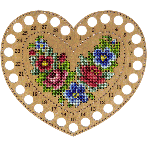 Siuvinėjimo kryželiu rinkinys ant medžio, medinis ruošinys 16×14 cm be siūlų