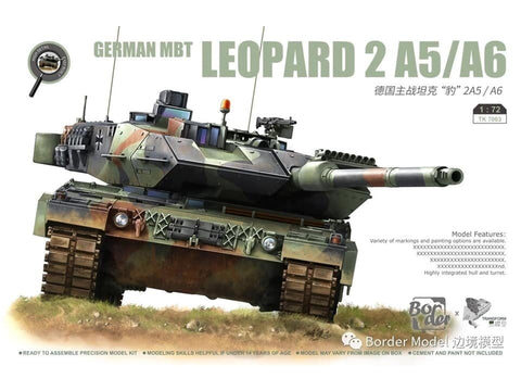 Border Model Leopard 2A5/A6 vokiečių tankas 1/72 plastikinis rinkinys TK-7201
