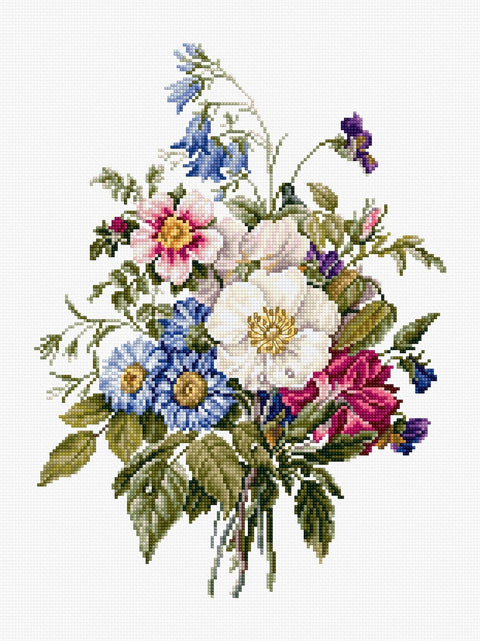 Bouquet of Summer Flowers SBU4004 - siuvinėjimo kryželiu rinkinysHOBI.LT 🇱🇹