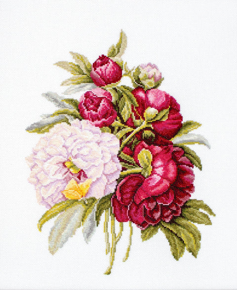 Bouquet with Peonies SB2354 - siuvinėjimo kryželiu rinkinysHOBI.LT 🇱🇹