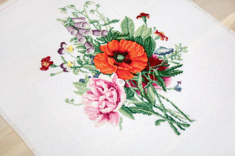 Bouquet with Poppy and Peony SB2350 - siuvinėjimo kryželiu rinkinysHOBI.LT 🇱🇹