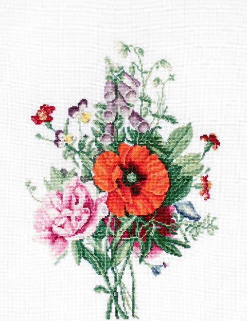 Bouquet with Poppy and Peony SB2350 - siuvinėjimo kryželiu rinkinysHOBI.LT 🇱🇹