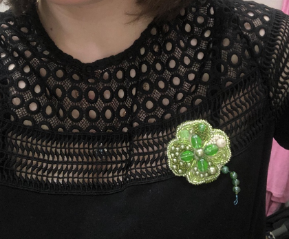 Karoliukų siuvinėjimo rinkinys sagės gamybai Crystal Art „Sėkmės simbolis“