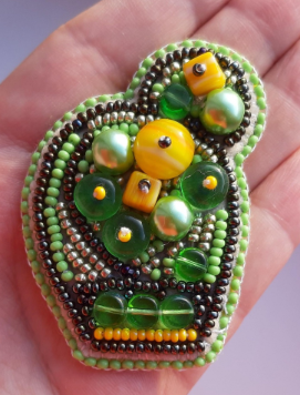 Sagės karoliukų siuvinėjimo rinkinys Crystal Art „Ryškus kaktusas“