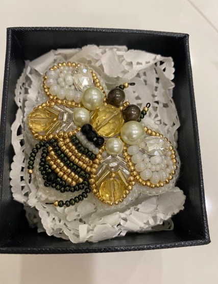 Karoliukų siuvinėjimo rinkinys segės „Bitė“ Crystal Art