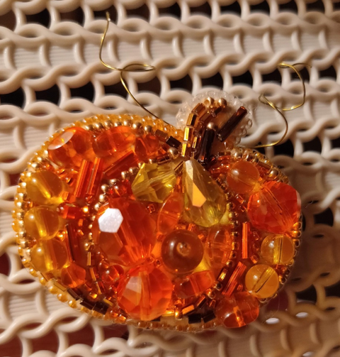 Karoliukų segės siuvinėjimo rinkinys „Moliūgas” Crystal Art