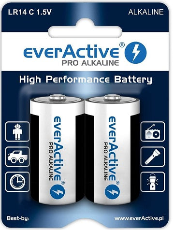 EverActive LR14 C šarminės baterijos Alkaline Pro, 1.5V, 2 vnt.
