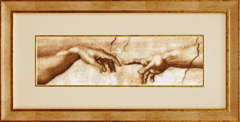 Siuvinėjimas kryželiu „Adomo sukūrimas“ ant Aida 16 drobės