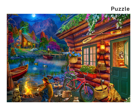 Brain Tree Games dėlionė „Stovyklavimas“ – 1000 detalių, 70×50 cm, atsitiktinio pjaustymo