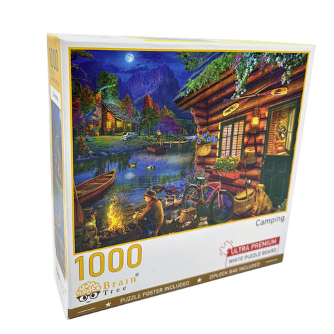 Brain Tree Games dėlionė „Stovyklavimas“ – 1000 detalių, 70×50 cm, atsitiktinio pjaustymo